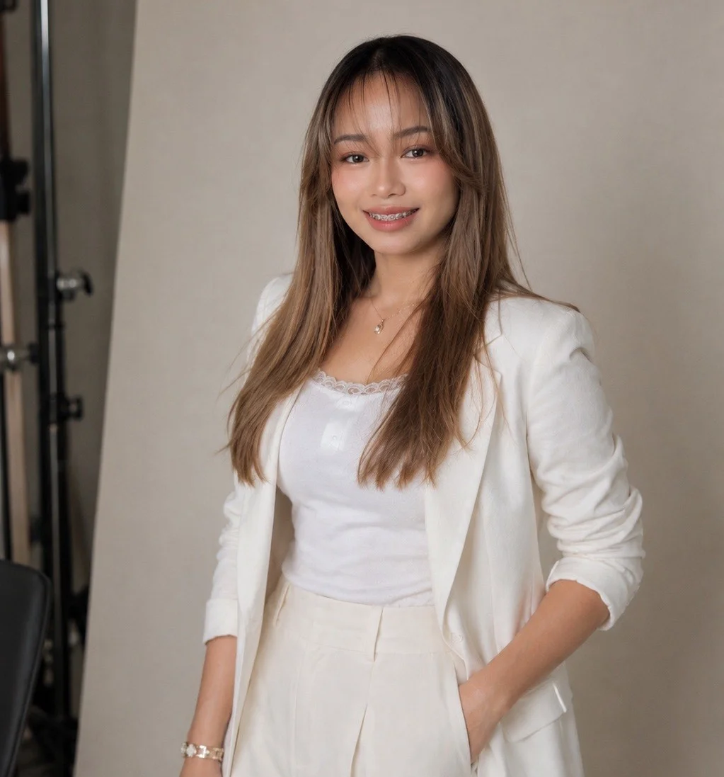 Jade, founder of MatchA Systems, smiling in a white blazer